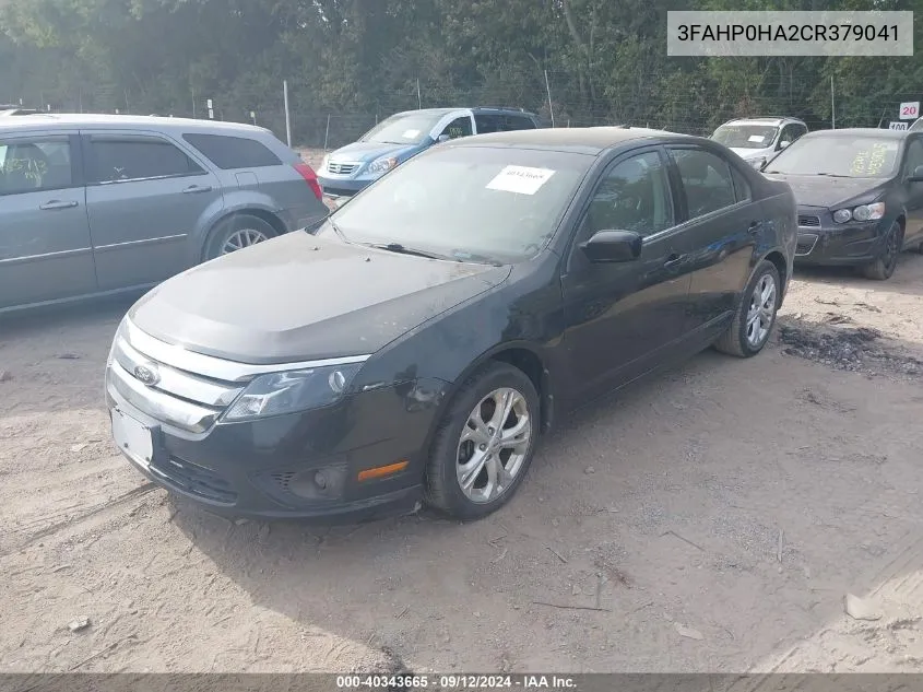 3FAHP0HA2CR379041 2012 Ford Fusion Se