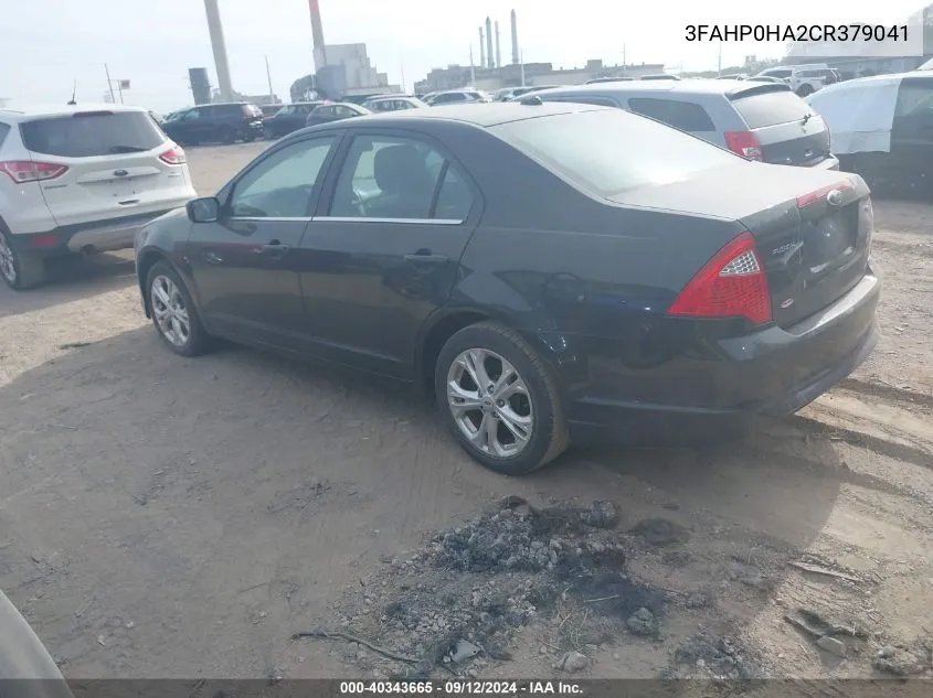 3FAHP0HA2CR379041 2012 Ford Fusion Se