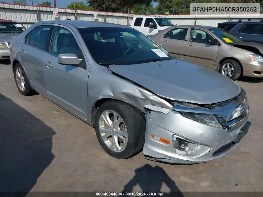 2012 Ford Fusion Se VIN: 3FAHP0HA5CR350262 Lot: 40344604