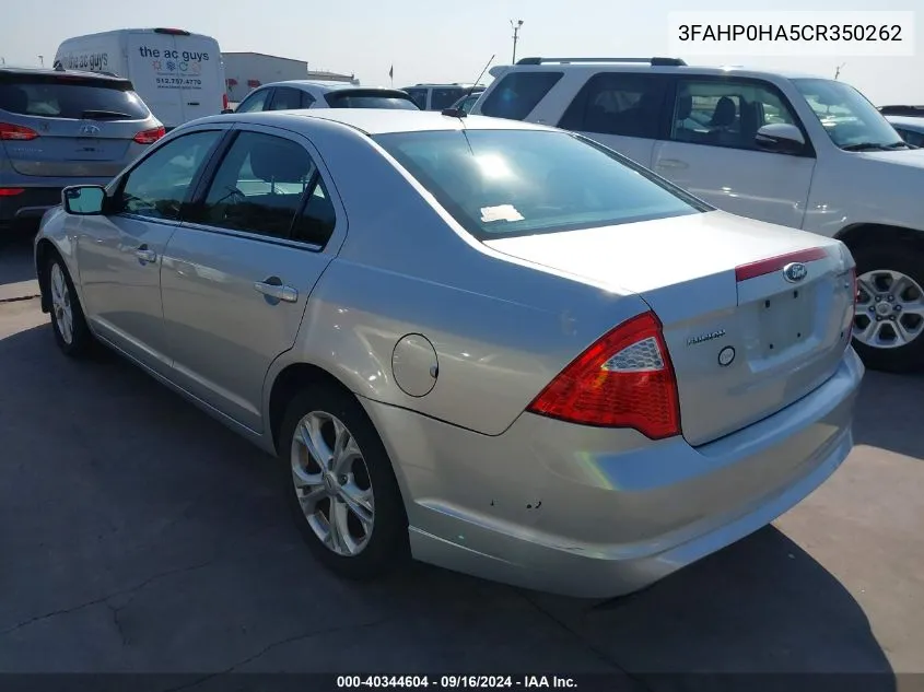 3FAHP0HA5CR350262 2012 Ford Fusion Se