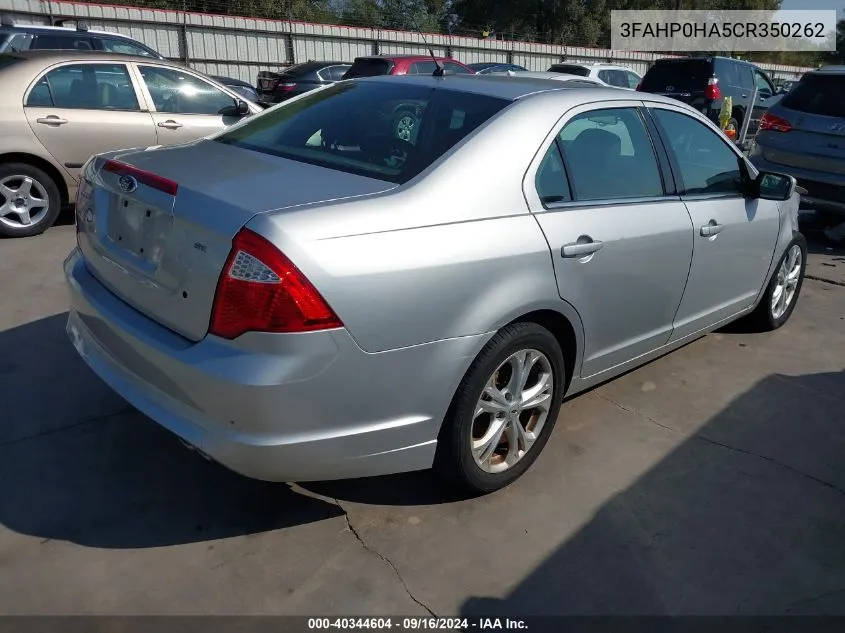 3FAHP0HA5CR350262 2012 Ford Fusion Se