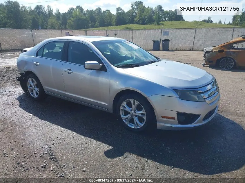 3FAHP0HA3CR121756 2012 Ford Fusion Se