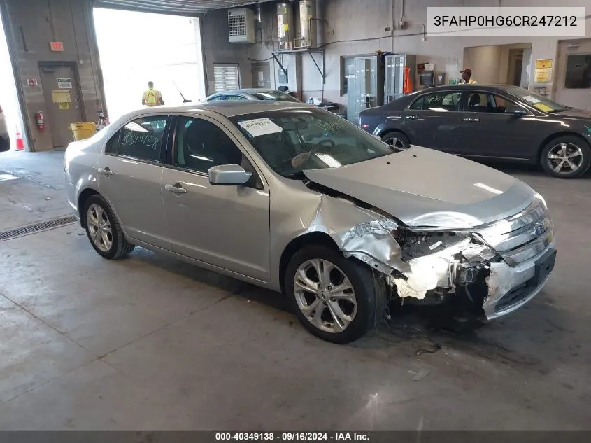 3FAHP0HG6CR247212 2012 Ford Fusion Se