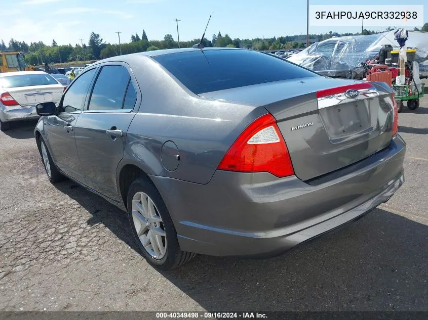 2012 Ford Fusion Sel VIN: 3FAHP0JA9CR332938 Lot: 40349498