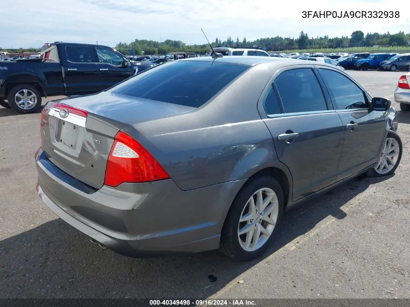 2012 Ford Fusion Sel VIN: 3FAHP0JA9CR332938 Lot: 40349498