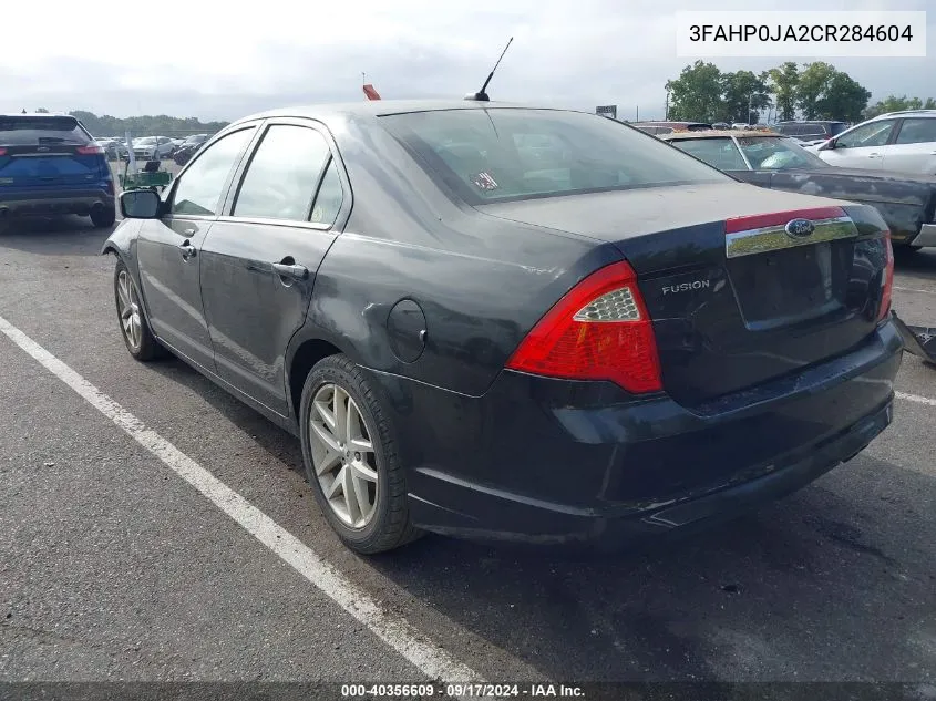 2012 Ford Fusion Sel VIN: 3FAHP0JA2CR284604 Lot: 40356609