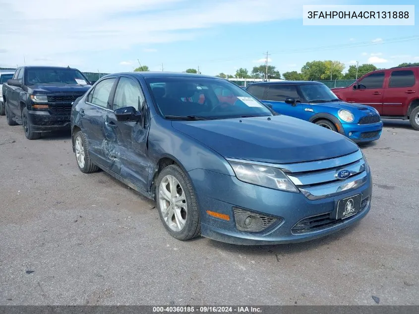 2012 Ford Fusion Se VIN: 3FAHP0HA4CR131888 Lot: 40360185