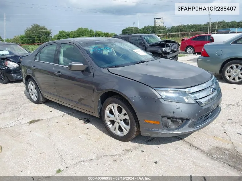 3FAHP0HA1CR288407 2012 Ford Fusion Se