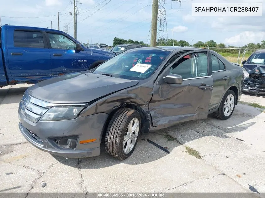 2012 Ford Fusion Se VIN: 3FAHP0HA1CR288407 Lot: 40366955