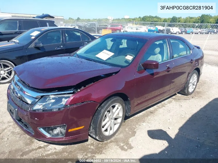 2012 Ford Fusion Sel VIN: 3FAHP0CG8CR281904 Lot: 40369602