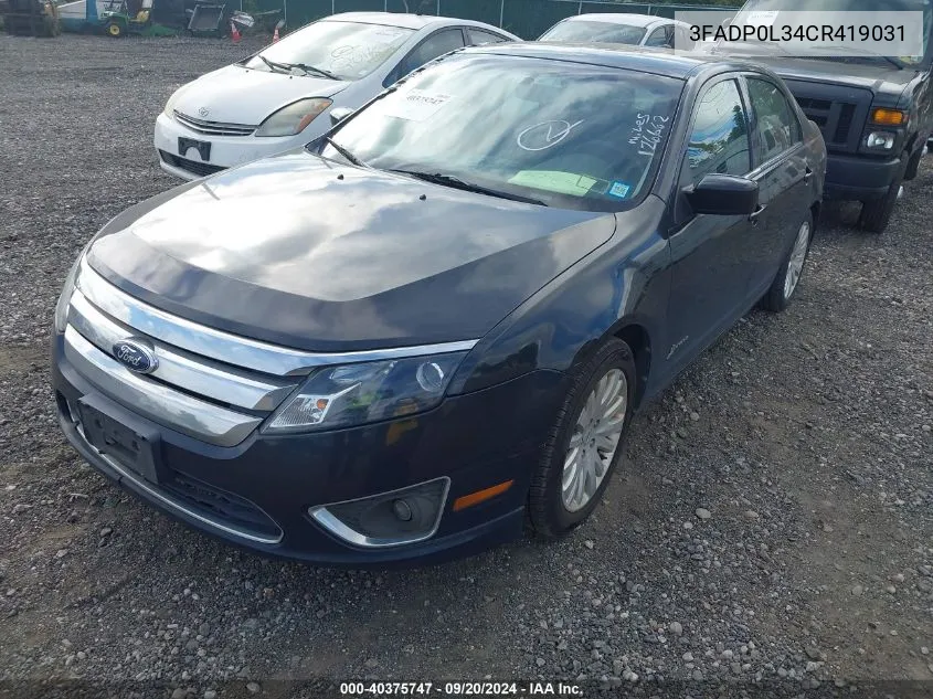 3FADP0L34CR419031 2012 Ford Fusion Hybrid