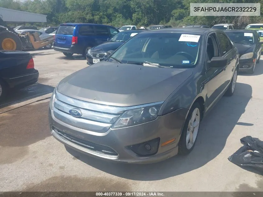 2012 Ford Fusion Sel VIN: 3FAHP0JA6CR232229 Lot: 40377339