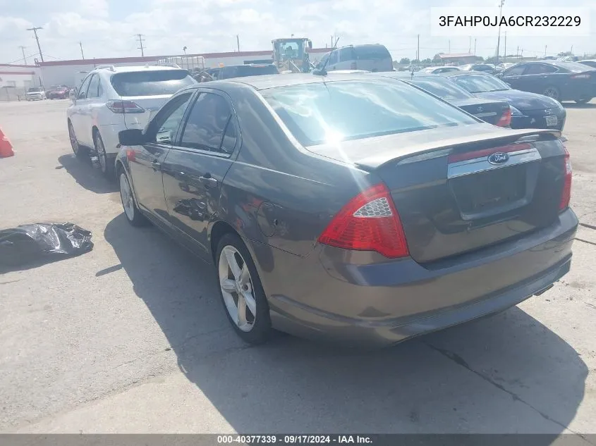 2012 Ford Fusion Sel VIN: 3FAHP0JA6CR232229 Lot: 40377339