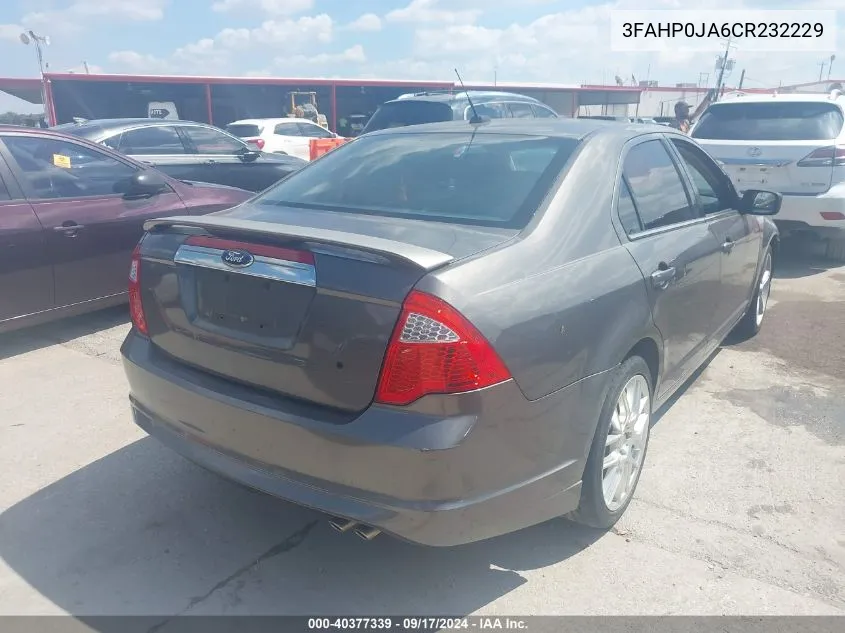 2012 Ford Fusion Sel VIN: 3FAHP0JA6CR232229 Lot: 40377339