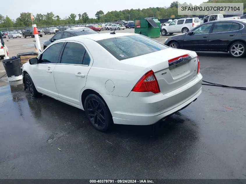 2012 Ford Fusion Sel VIN: 3FAHP0JG7CR277104 Lot: 40379791