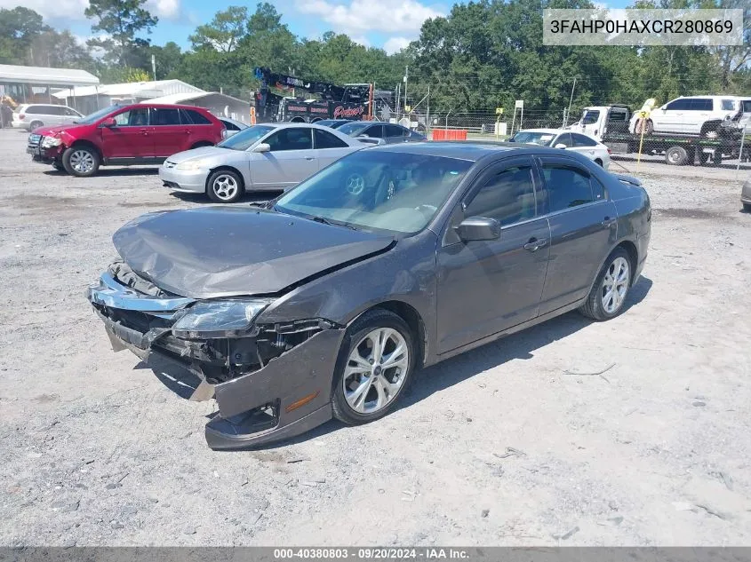 2012 Ford Fusion Se VIN: 3FAHP0HAXCR280869 Lot: 40380803