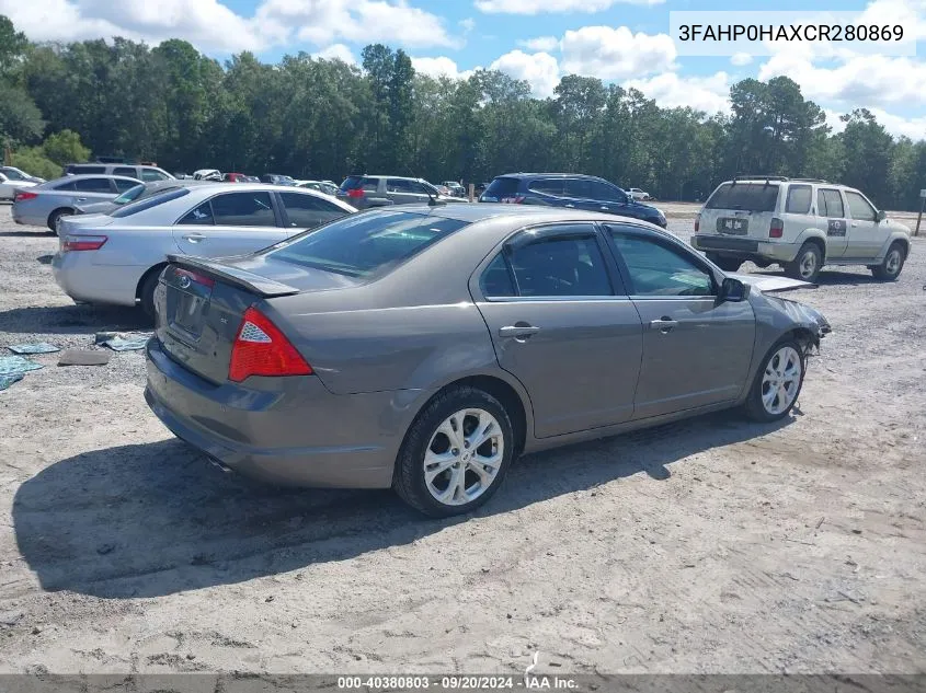 2012 Ford Fusion Se VIN: 3FAHP0HAXCR280869 Lot: 40380803