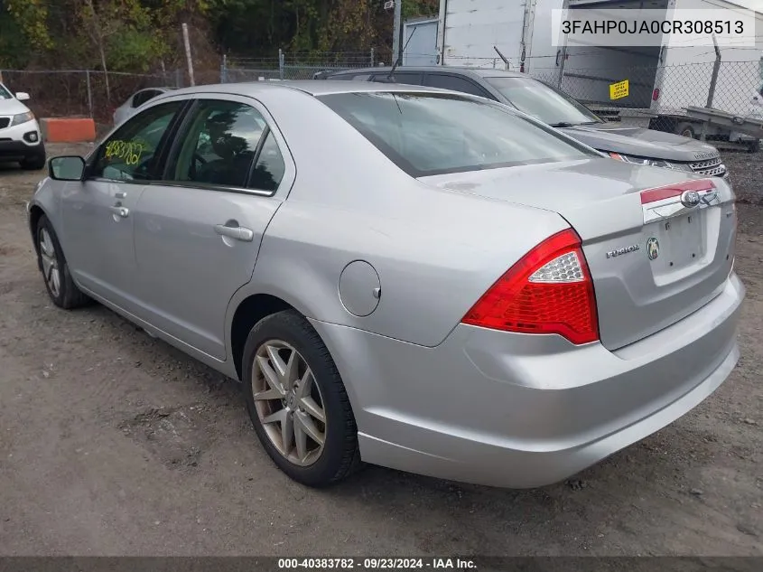 2012 Ford Fusion Sel VIN: 3FAHP0JA0CR308513 Lot: 40383782