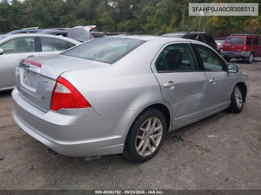 2012 Ford Fusion Sel VIN: 3FAHP0JA0CR308513 Lot: 40383782