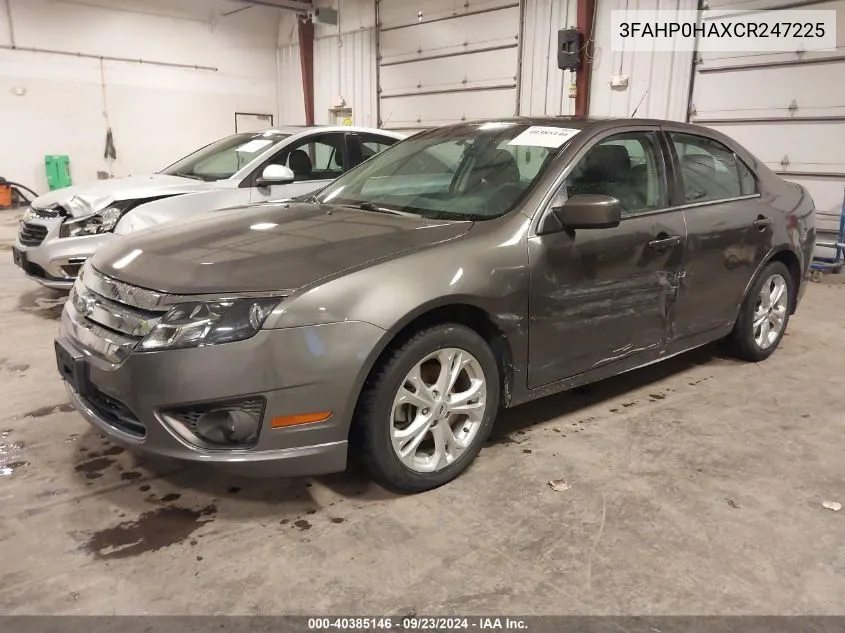 2012 Ford Fusion Se VIN: 3FAHP0HAXCR247225 Lot: 40385146