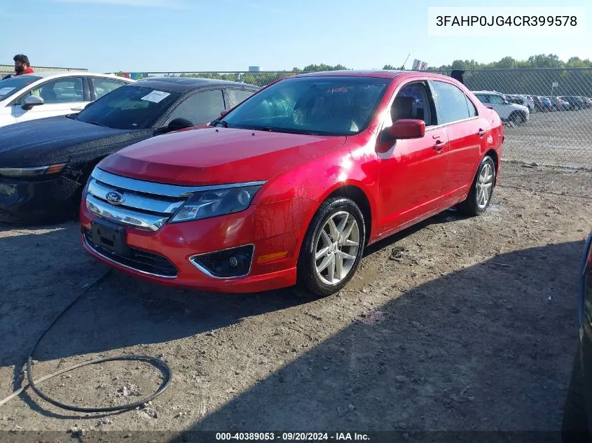 2012 Ford Fusion Sel VIN: 3FAHP0JG4CR399578 Lot: 40389053