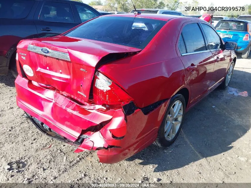 2012 Ford Fusion Sel VIN: 3FAHP0JG4CR399578 Lot: 40389053