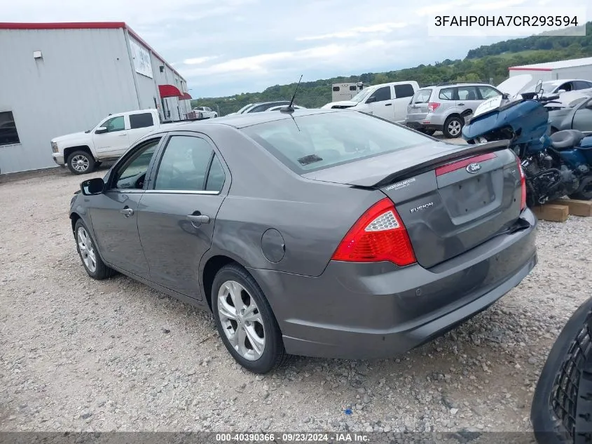 2012 Ford Fusion Se VIN: 3FAHP0HA7CR293594 Lot: 40390366