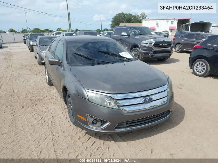 2012 Ford Fusion Se VIN: 3FAHP0HA2CR233464 Lot: 40391943