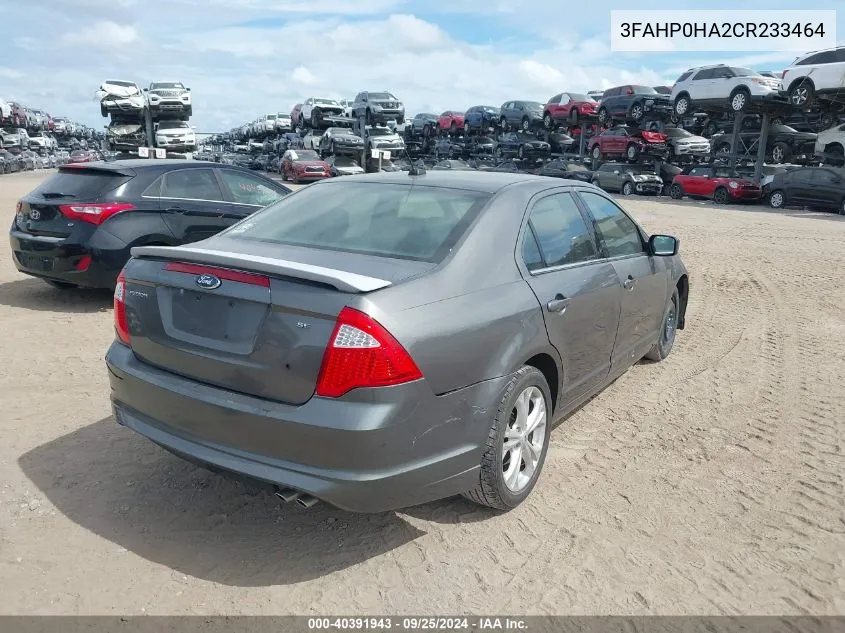 2012 Ford Fusion Se VIN: 3FAHP0HA2CR233464 Lot: 40391943