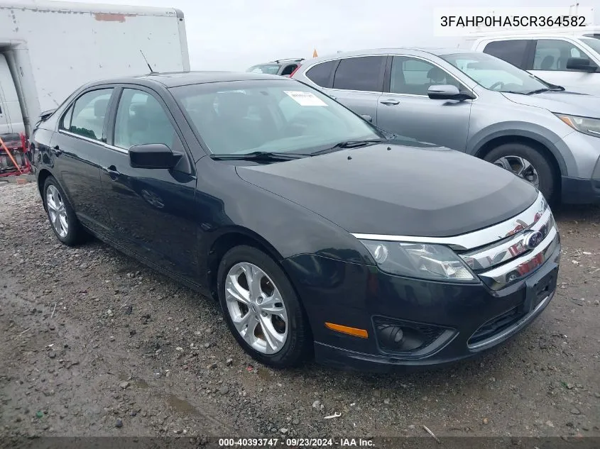 2012 Ford Fusion Se VIN: 3FAHP0HA5CR364582 Lot: 40393747