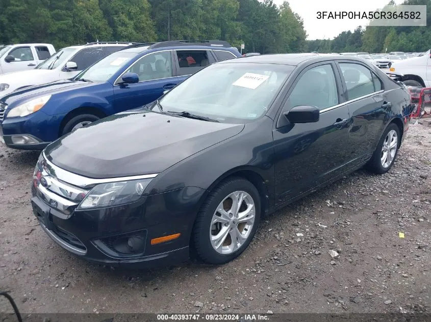 2012 Ford Fusion Se VIN: 3FAHP0HA5CR364582 Lot: 40393747