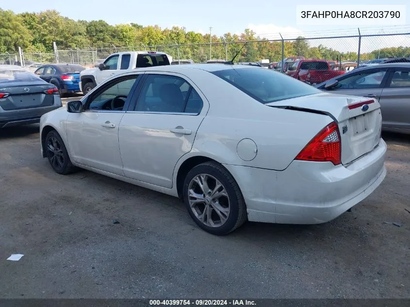 2012 Ford Fusion Se VIN: 3FAHP0HA8CR203790 Lot: 40399754