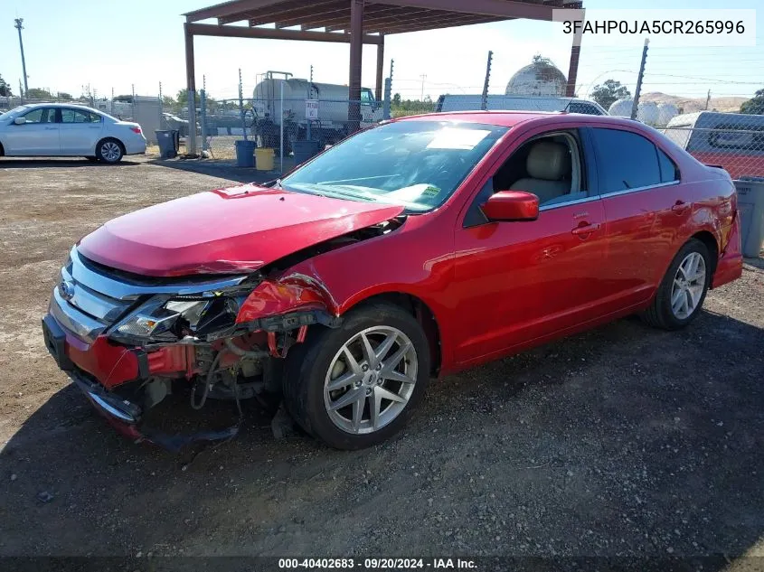 2012 Ford Fusion Sel VIN: 3FAHP0JA5CR265996 Lot: 40402683