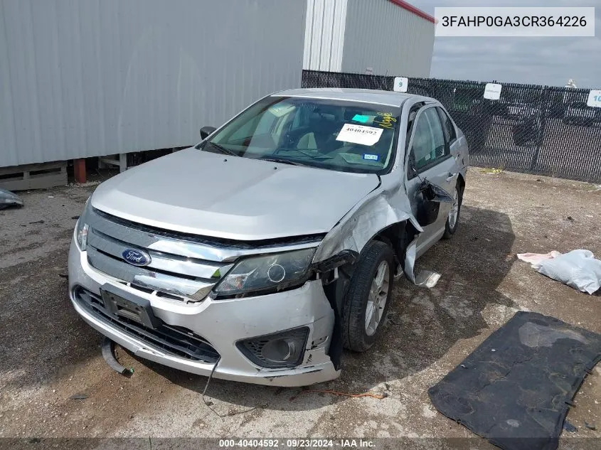 3FAHP0GA3CR364226 2012 Ford Fusion S