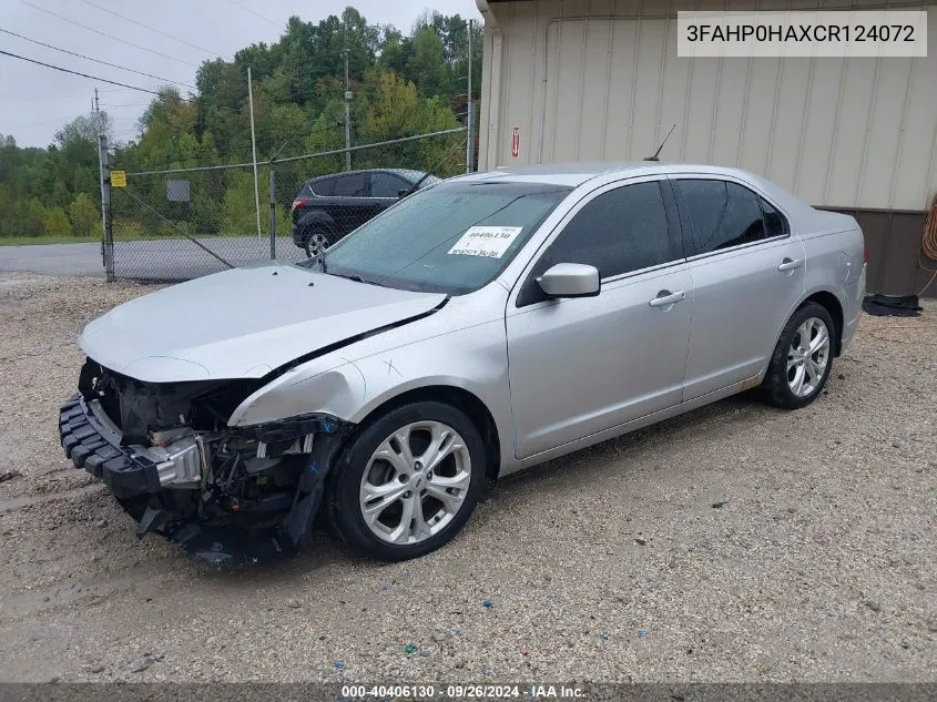 2012 Ford Fusion Se VIN: 3FAHP0HAXCR124072 Lot: 40406130