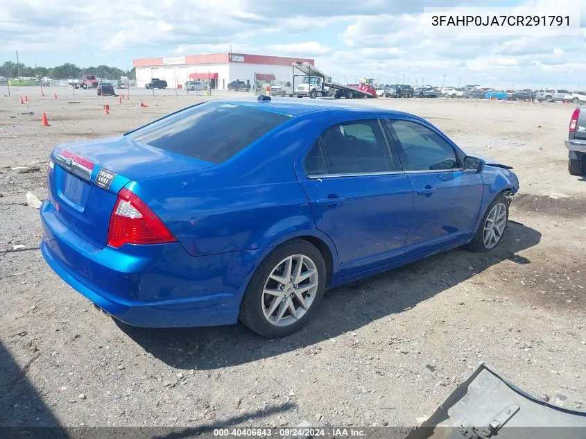 2012 Ford Fusion Sel VIN: 3FAHP0JA7CR291791 Lot: 40406843