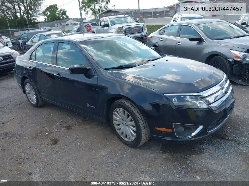 2012 Ford Fusion Hybrid VIN: 3FADP0L32CR447457 Lot: 40410379