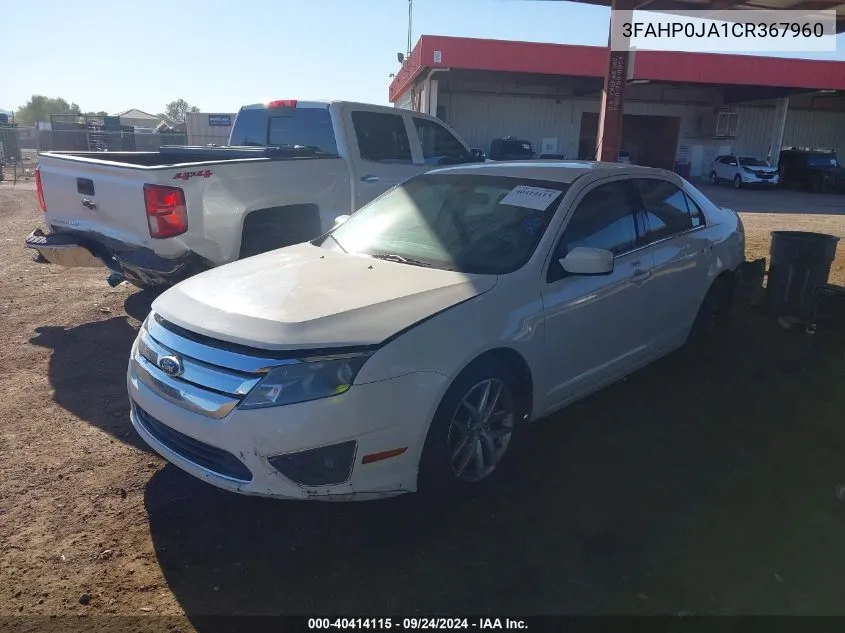 2012 Ford Fusion Sel VIN: 3FAHP0JA1CR367960 Lot: 40414115