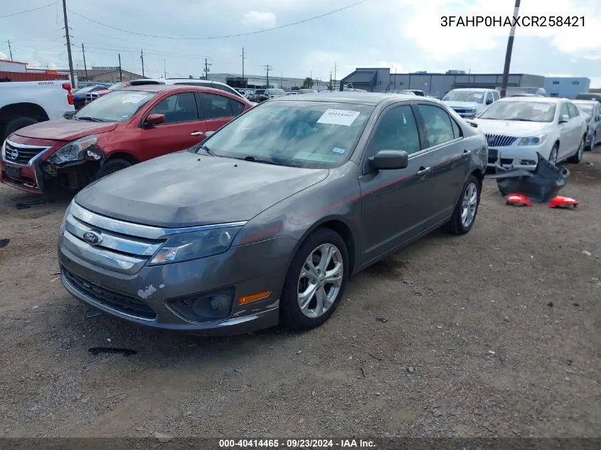 2012 Ford Fusion Se VIN: 3FAHP0HAXCR258421 Lot: 40414465