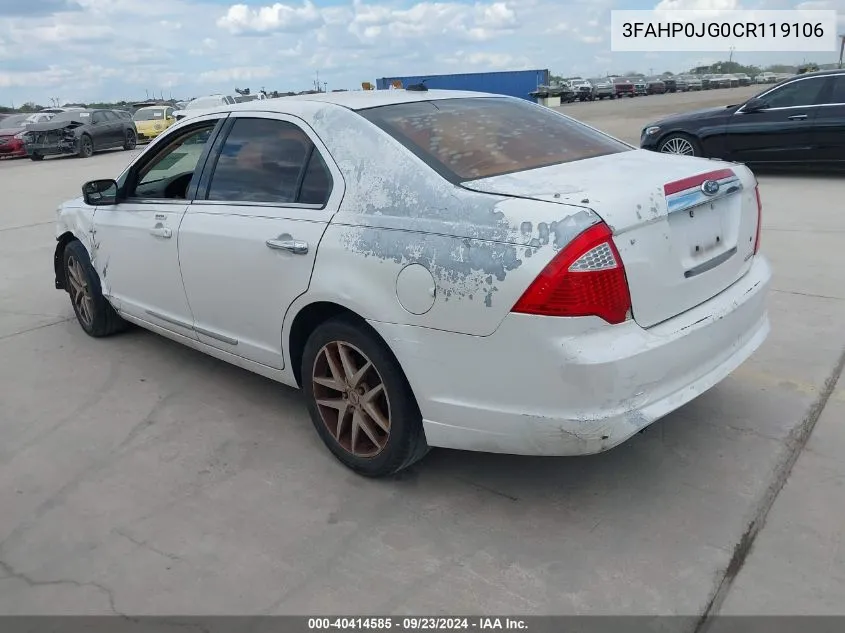 3FAHP0JG0CR119106 2012 Ford Fusion Sel