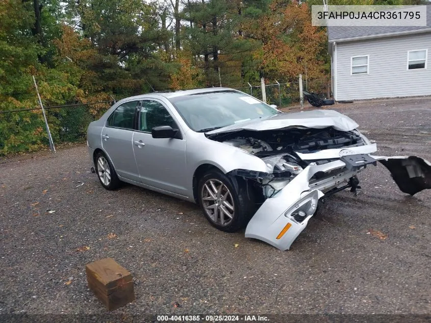 2012 Ford Fusion Sel VIN: 3FAHP0JA4CR361795 Lot: 40416385