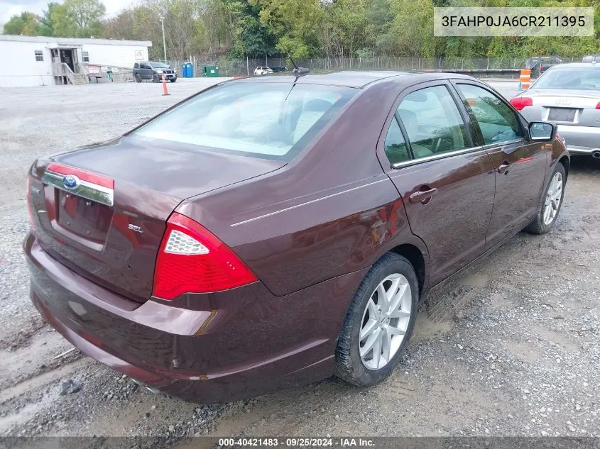 2012 Ford Fusion Sel VIN: 3FAHP0JA6CR211395 Lot: 40421483