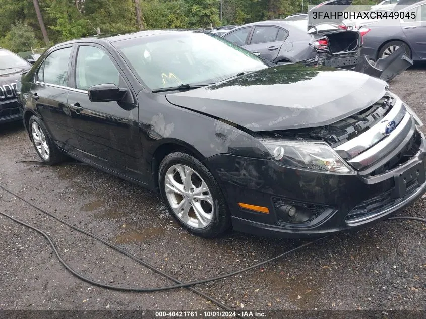 3FAHP0HAXCR449045 2012 Ford Fusion Se