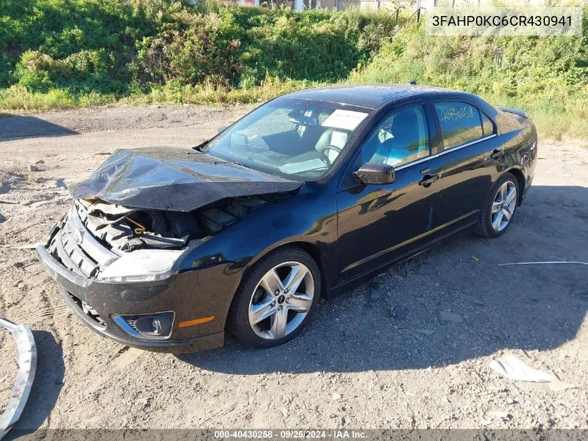 3FAHP0KC6CR430941 2012 Ford Fusion Sport