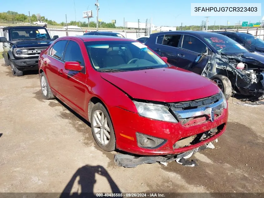 2012 Ford Fusion Sel VIN: 3FAHP0JG7CR323403 Lot: 40435585