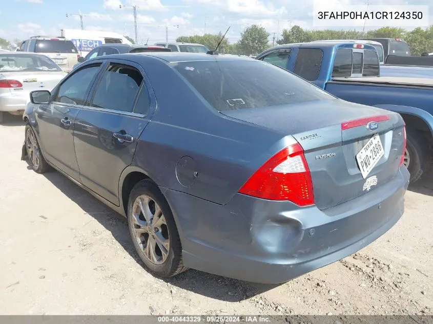 3FAHP0HA1CR124350 2012 Ford Fusion Se