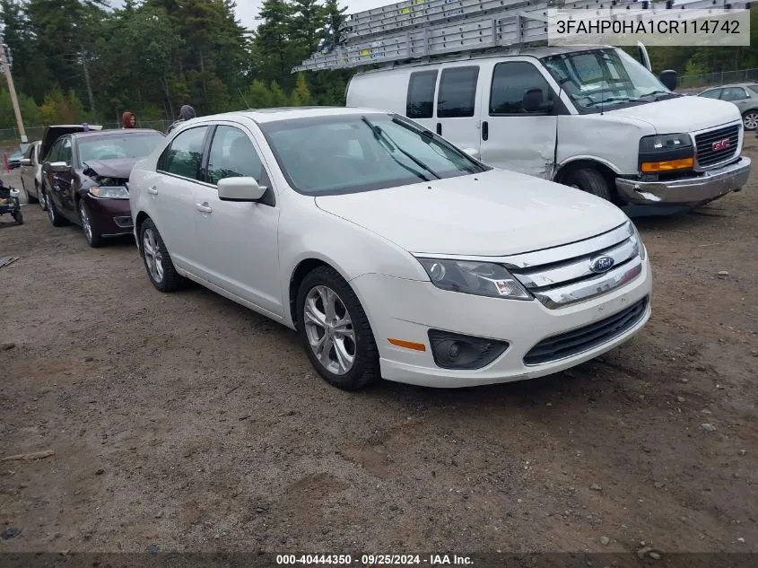 3FAHP0HA1CR114742 2012 Ford Fusion Se