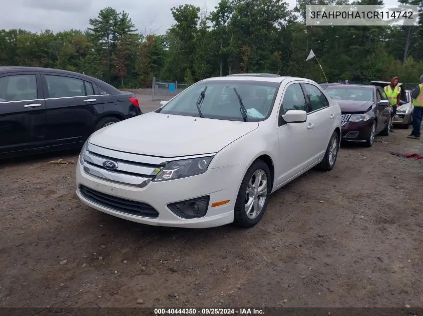 3FAHP0HA1CR114742 2012 Ford Fusion Se