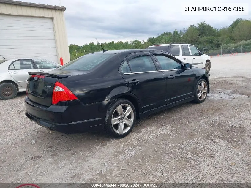 2012 Ford Fusion Sport VIN: 3FAHP0KC1CR167368 Lot: 40446944