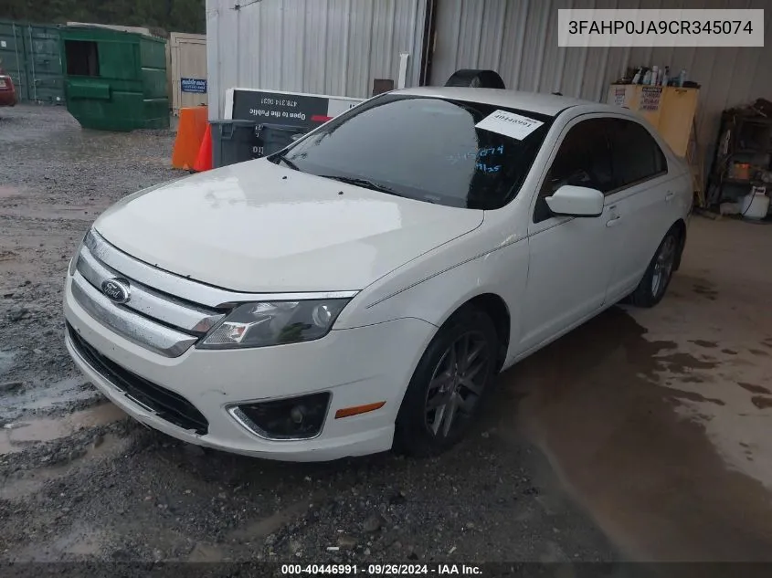 3FAHP0JA9CR345074 2012 Ford Fusion Sel